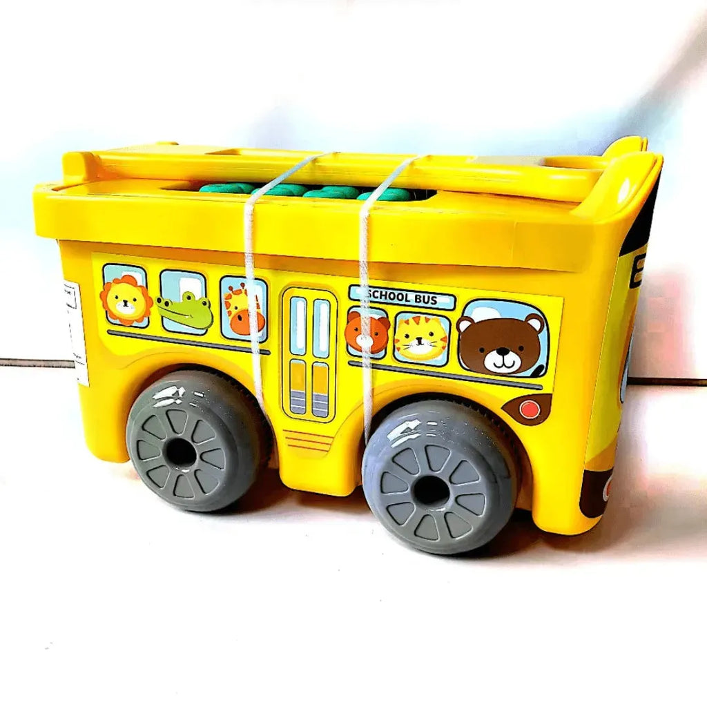 Sunta Toys Building Blocks School Bus 30 Pcs In Trolley Container - Naivri