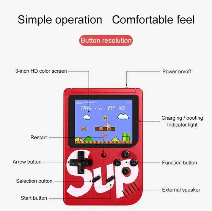 Sup Game Box - 400 Retro Games | 3” HD Screen - Naivri
