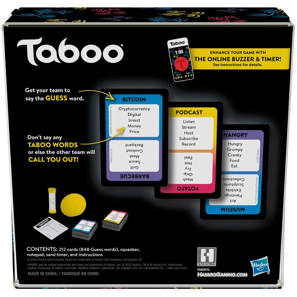 Taboo – Word Guessing Party Game for Teens & Adults | 212 Cards, 848 Words, Hilarious Fast-Paced Fun - Naivri