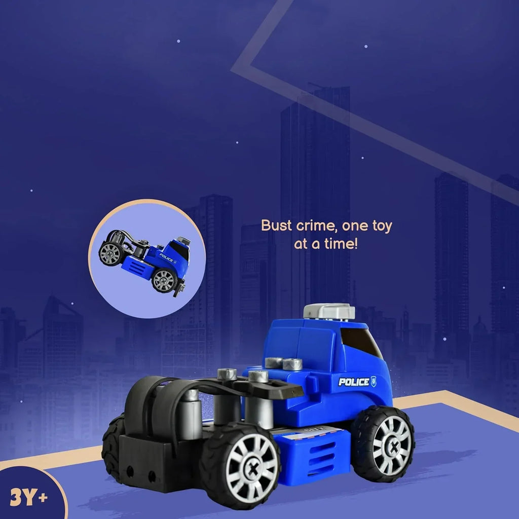 Tak tak Toys Crime Busters 5-in-1 DIY Police Toy Set – Build, Play & Protect (Age 3+) - Naivri