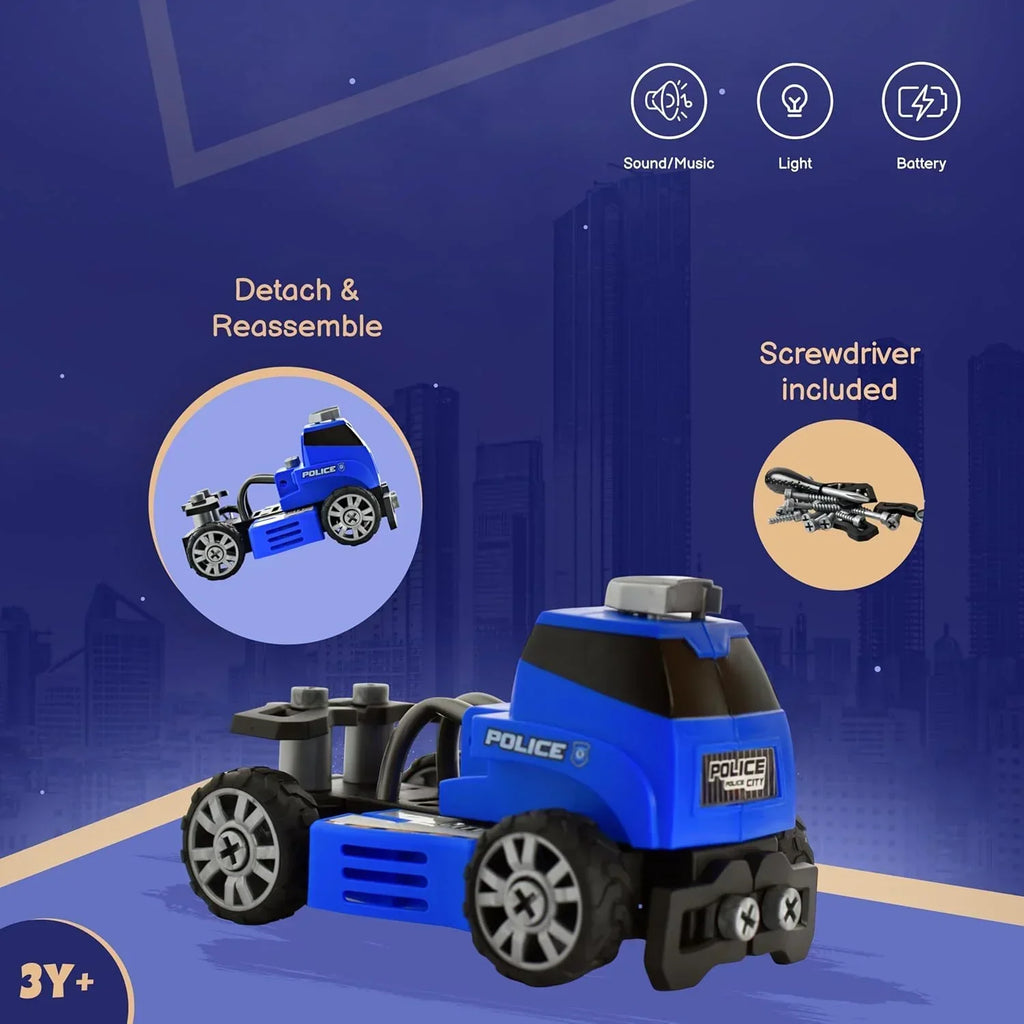 Tak tak Toys Crime Busters 5-in-1 DIY Police Toy Set – Build, Play & Protect (Age 3+) - Naivri