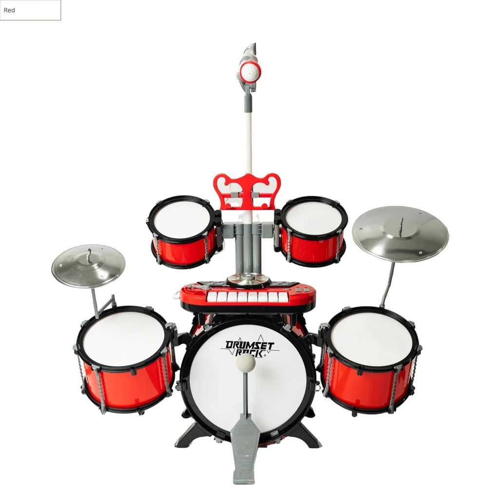 Tak Tak Toys Dynamo Drumset – Kids Musical Drum Kit with Mic & Phone Holder | Age 3+ - Naivri
