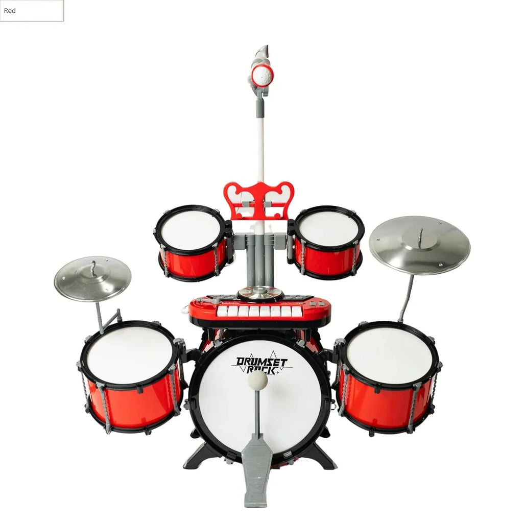 Tak Tak Toys Dynamo Drumset – Kids Musical Drum Kit with Mic & Phone Holder | Age 3+ - Naivri