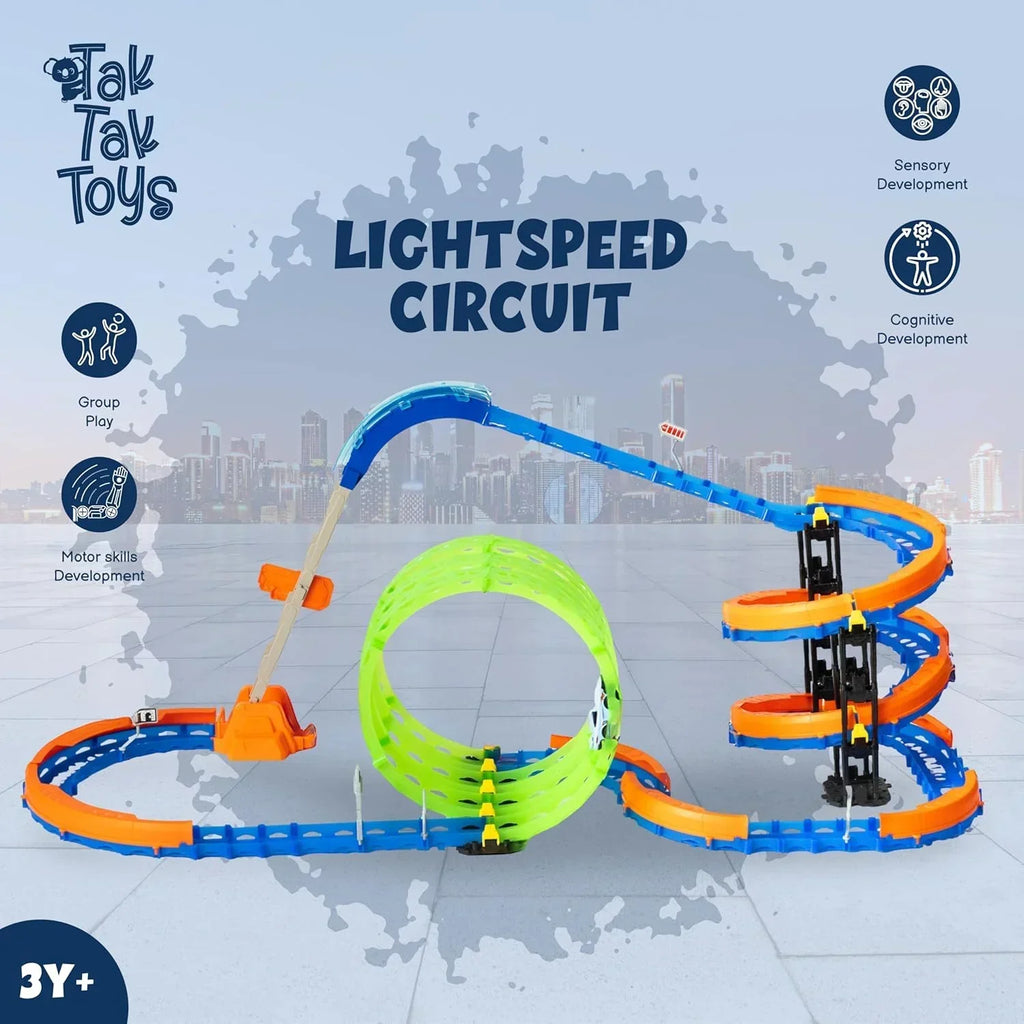Tak Tak Toys Lightspeed Glow Track Set – Buildable Racing Toy at Naivri - Naivri