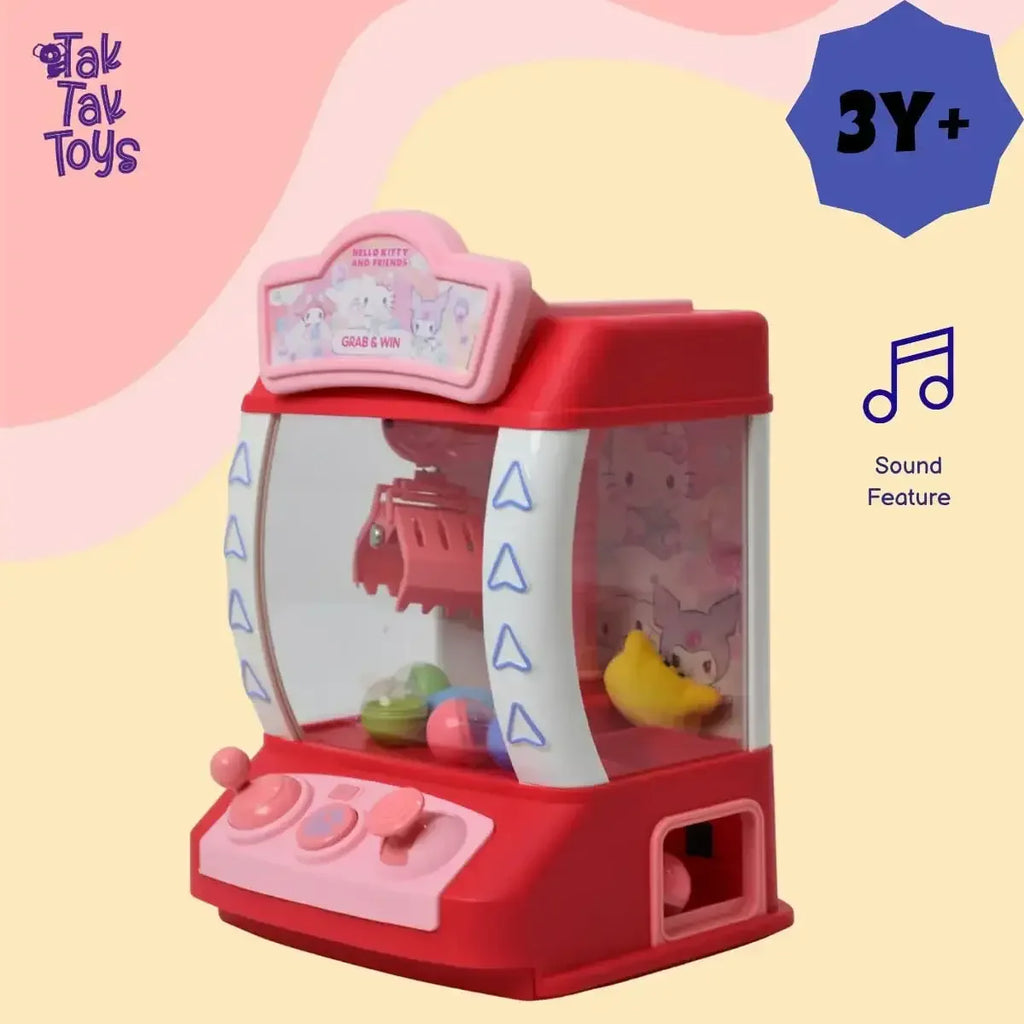 Tak Tak Toys Mini Claw Machine for Kids | Arcade-Style Grab & Win Game with Joystick | Interactive Prize Catcher Toy | Age 3Y+ - Naivri