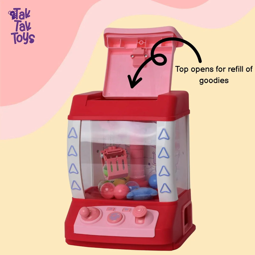 Tak Tak Toys Mini Claw Machine for Kids | Arcade-Style Grab & Win Game with Joystick | Interactive Prize Catcher Toy | Age 3Y+ - Naivri