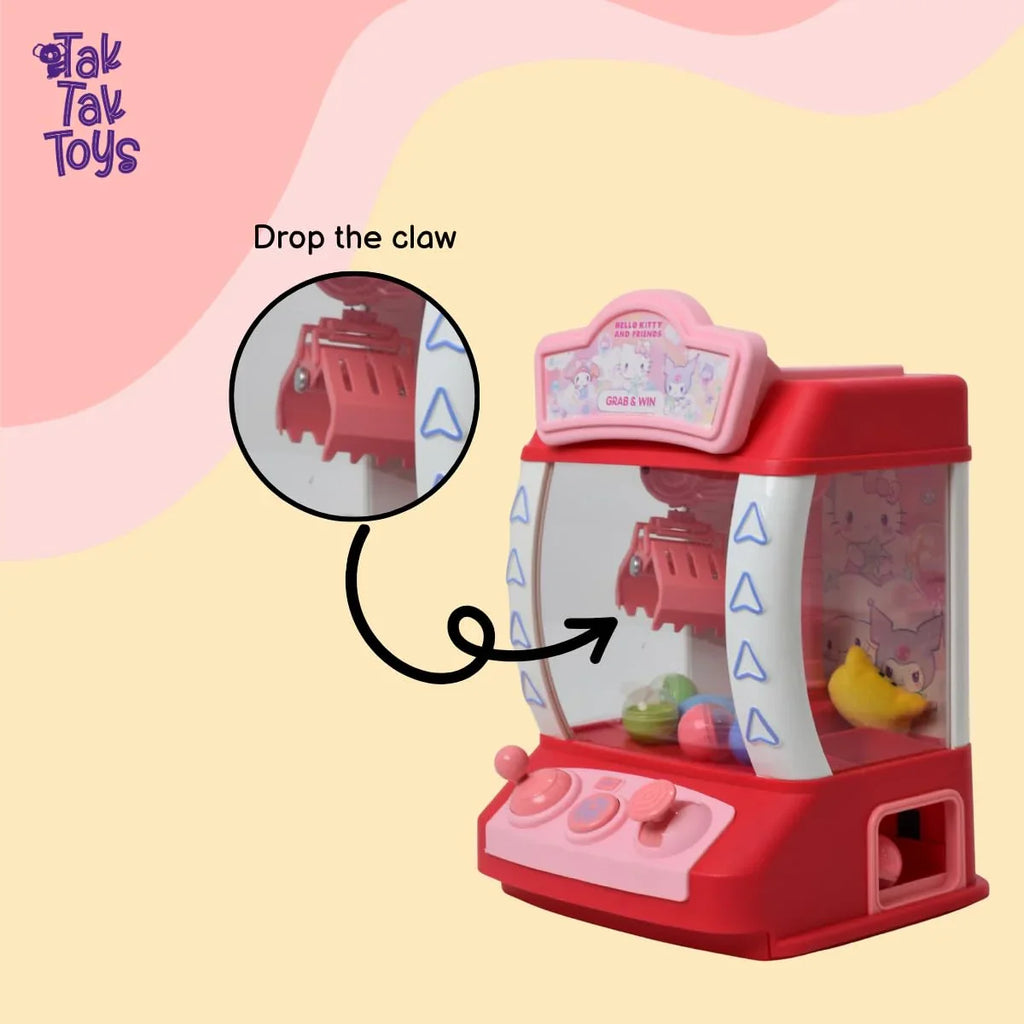 Tak Tak Toys Mini Claw Machine for Kids | Arcade-Style Grab & Win Game with Joystick | Interactive Prize Catcher Toy | Age 3Y+ - Naivri