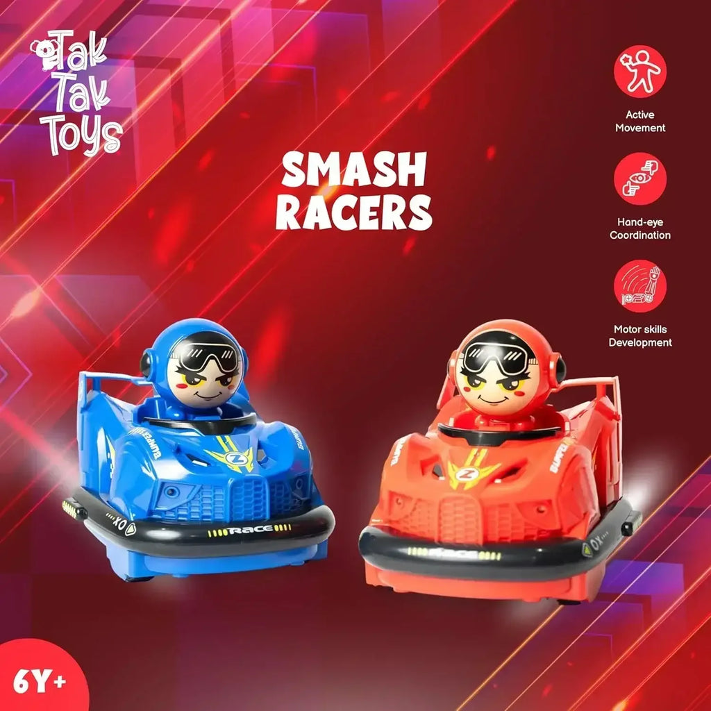 Tak Tak Toys Smash Racers – Remote Control Bumper Car Battle Set for Kids - Naivri