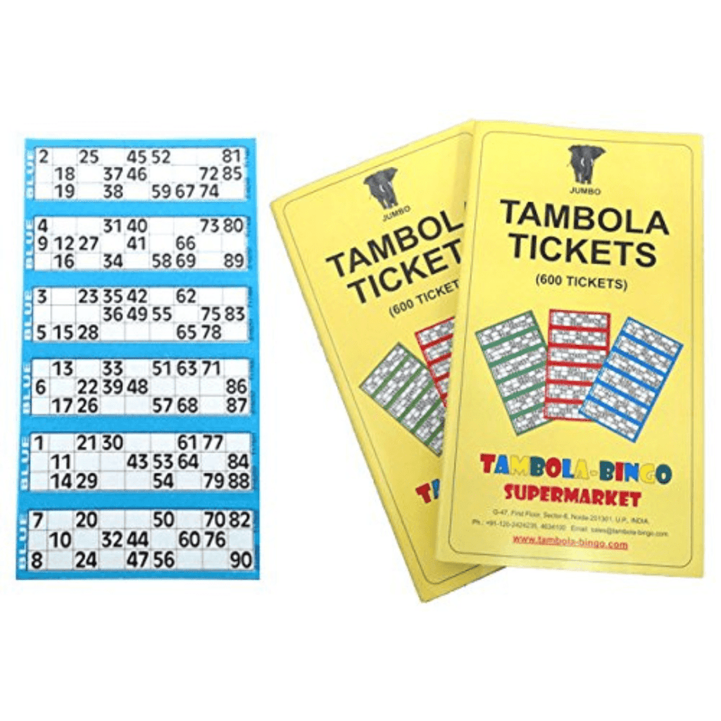 Tambola Bingo Supermarket Tambola Tickets With Blue Border (1 Book) - Naivri