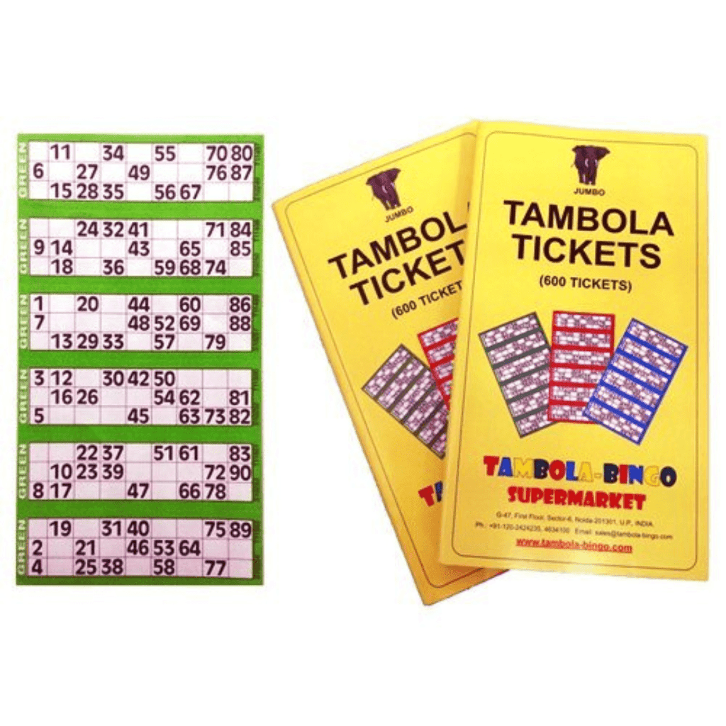 Tambola Bingo Supermarket Tambola Tickets With Green Border (1 Book) - Naivri