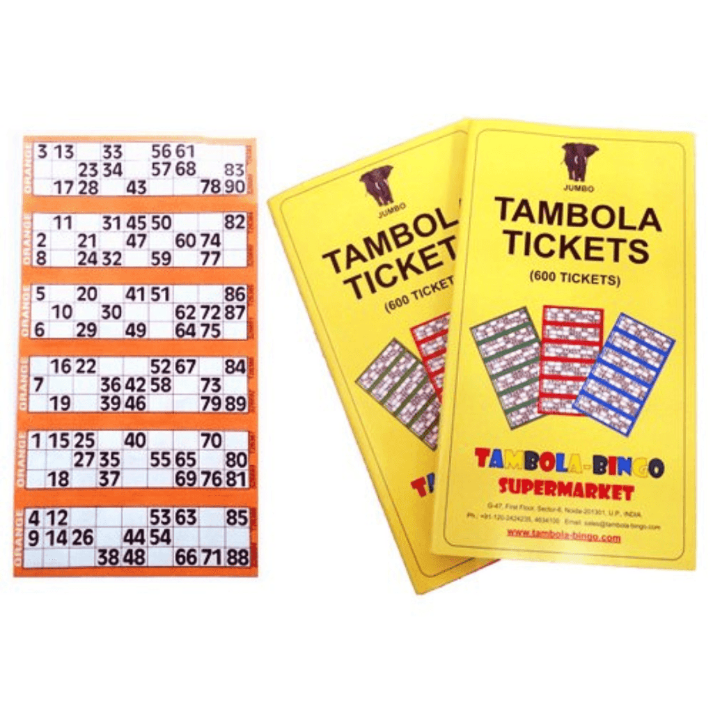 Tambola Bingo Supermarket Tambola Tickets With Orange Border (1 Book) - Naivri