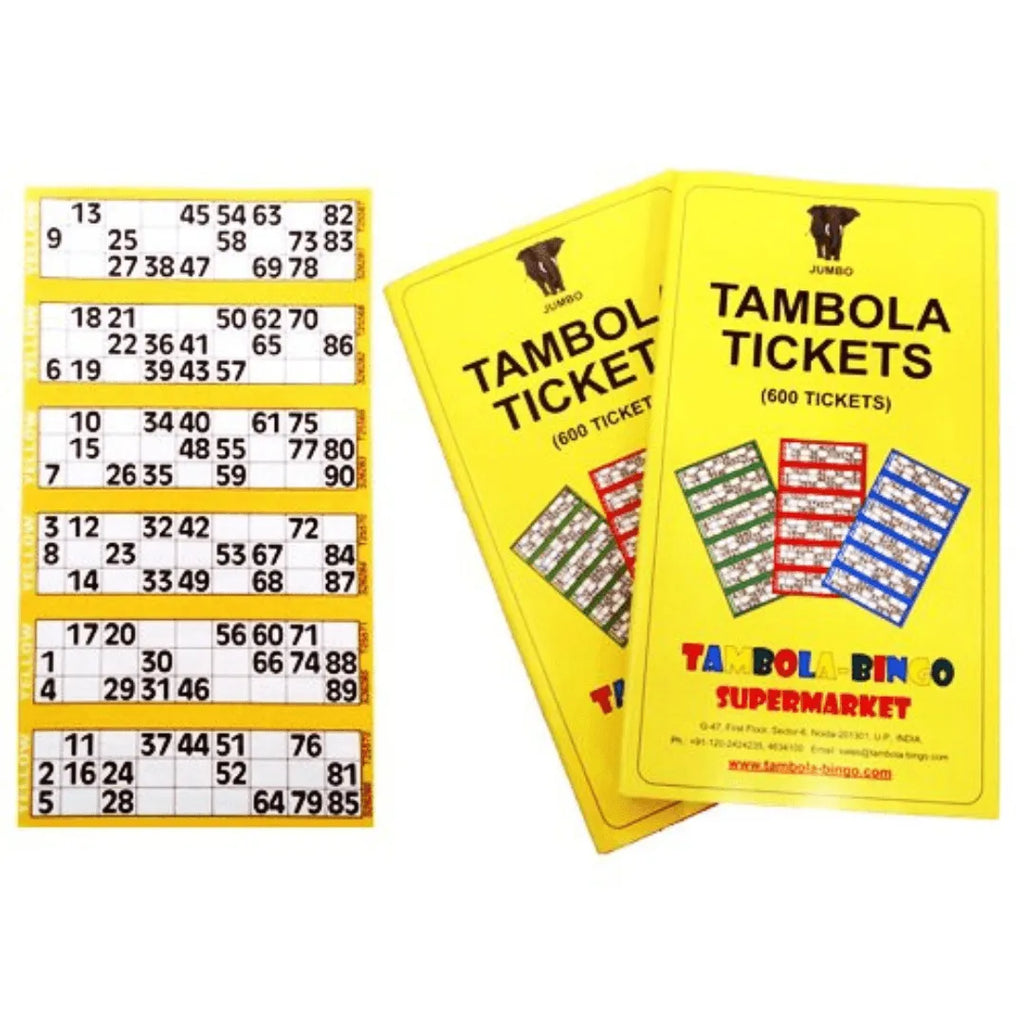 Tambola Bingo Supermarket Tambola Tickets With Yellow Border (1 Book) - Naivri