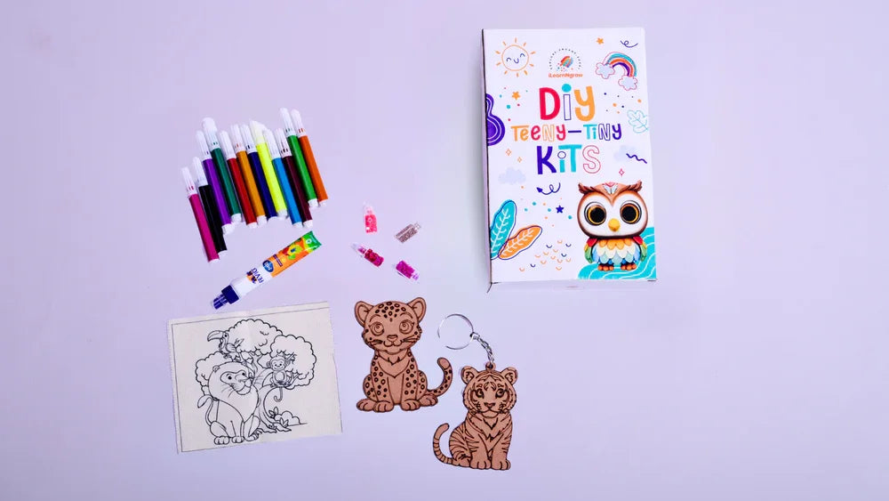 Teeny Tiny DIY Animal Painting Kit – 3-in-1 Creative Craft Set for Kids | iLearnNGrow - Naivri