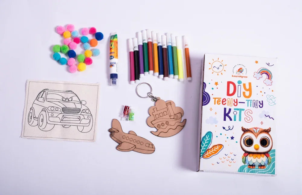 Teeny Tiny DIY Car Painting Kit – 3-in-1 Vehicle Craft Set for Kids | iLearnNGrow - Naivri