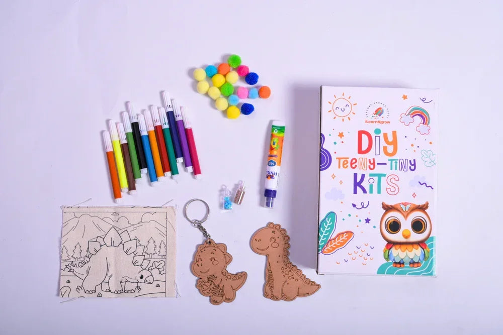 Teeny Tiny DIY Dino Painting Kit – 3‑in‑1 Dinosaur Craft Set for Kids | iLearnNGrow - Naivri
