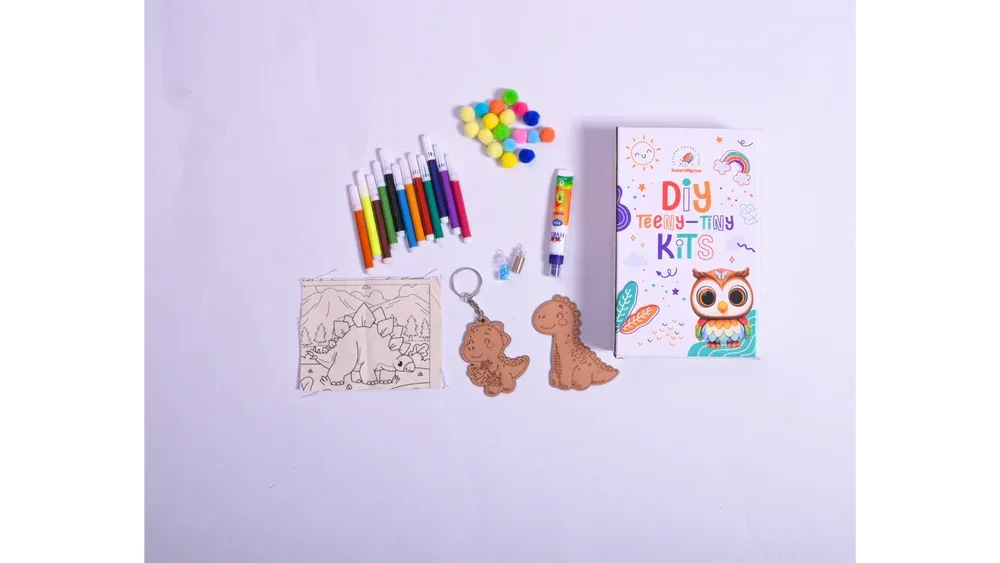 Teeny Tiny DIY Dino Painting Kit – 3‑in‑1 Dinosaur Craft Set for Kids | iLearnNGrow - Naivri