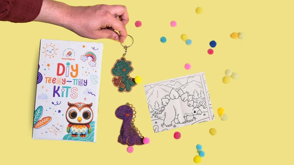 Teeny Tiny DIY Dino Painting Kit – 3‑in‑1 Dinosaur Craft Set for Kids | iLearnNGrow - Naivri