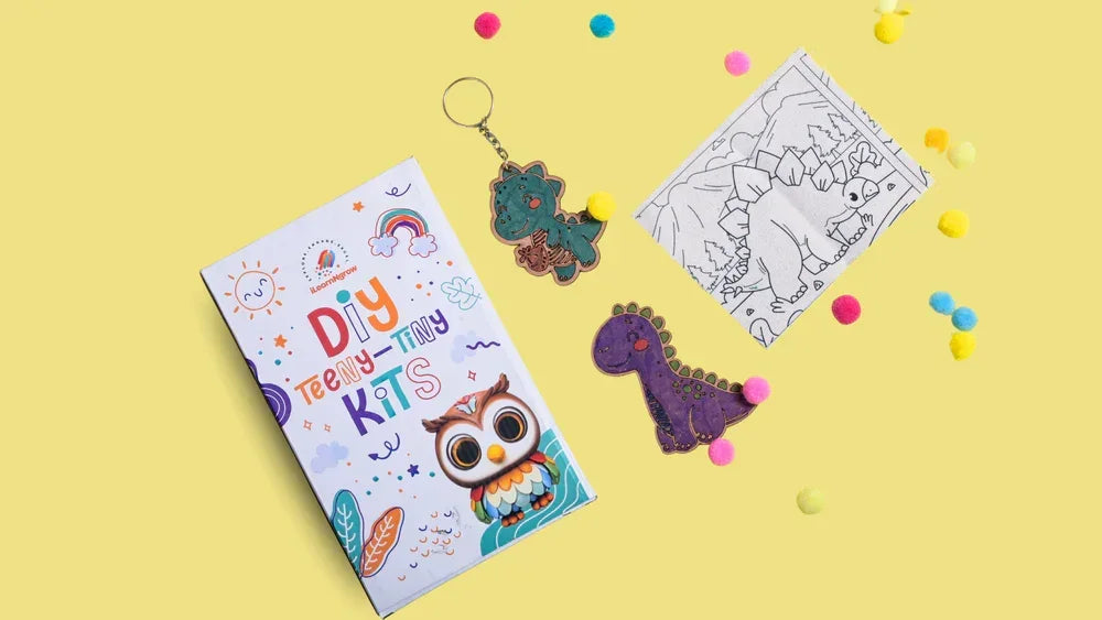 Teeny Tiny DIY Dino Painting Kit – 3‑in‑1 Dinosaur Craft Set for Kids | iLearnNGrow - Naivri