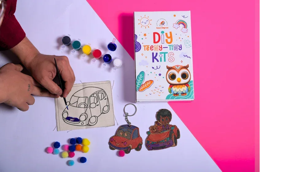 Teeny Tiny DIY Fridge Magnet – Transport Theme | Paint & Decorate Kit for Kids | iLearnNGrow - Naivri