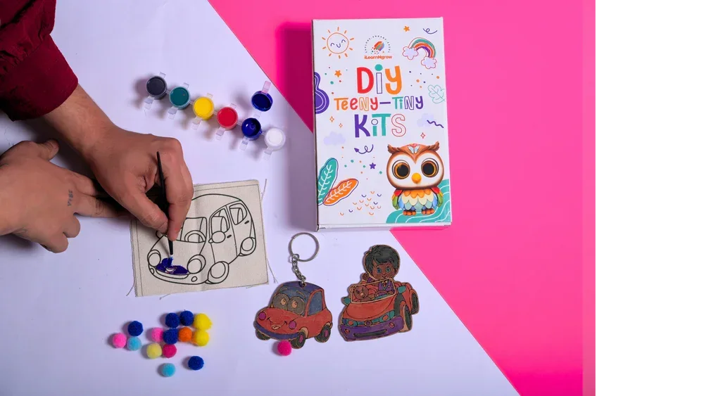 Teeny Tiny DIY Fridge Magnet – Transport Theme | Paint & Decorate Kit for Kids | iLearnNGrow - Naivri