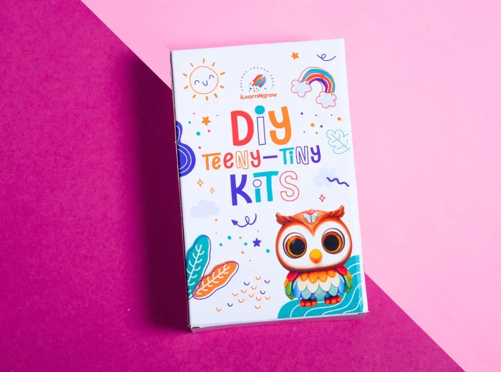 Teeny Tiny DIY Mirror Decorating Kit for Kids – Set of 3 | Paint, Glitter & Pom Poms | iLearnNGrow - Naivri