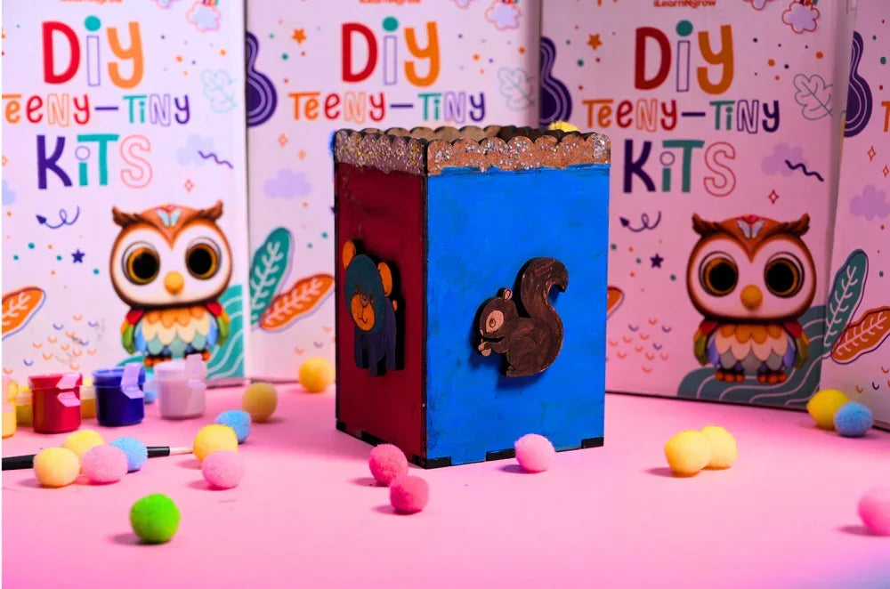 Teeny Tiny DIY Pen Stand Craft Kit – Color & Decorate Your Own Desk Organizer | iLearnNGrow - Naivri