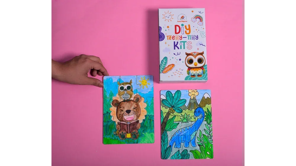 Teeny Tiny DIY Puzzle – Set of Two | Multi-Craft Kit for Kids | iLearnNGrow - Naivri