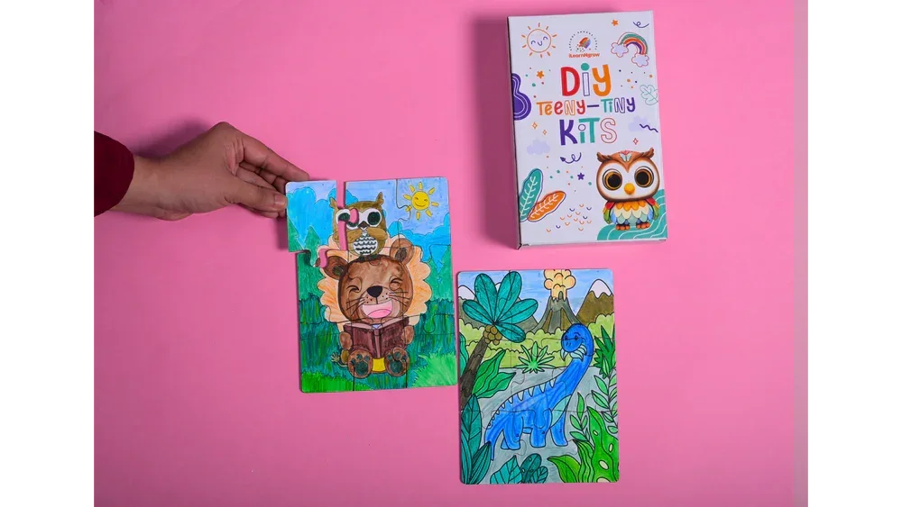 Teeny Tiny DIY Puzzle – Set of Two | Multi-Craft Kit for Kids | iLearnNGrow - Naivri