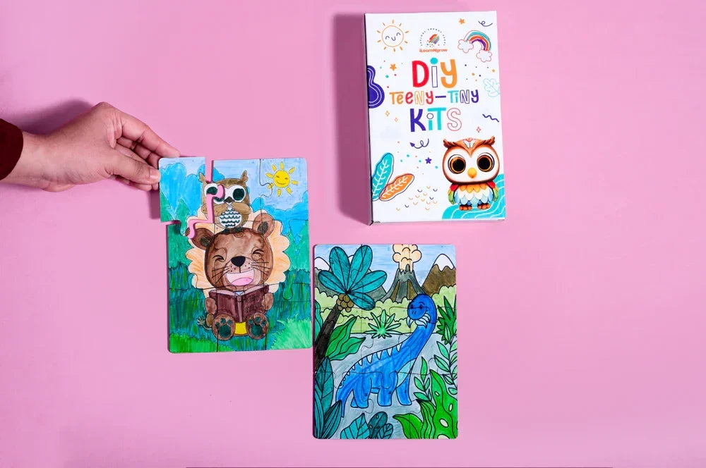 Teeny Tiny DIY Puzzle – Set of Two | Multi-Craft Kit for Kids | iLearnNGrow - Naivri