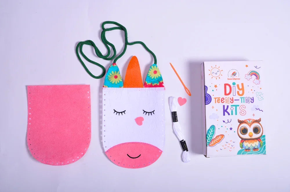 Teeny Tiny DIY Sew Your Own Unicorn Bag | Stitch & Create Kit for Kids | iLearnNGrow - Naivri