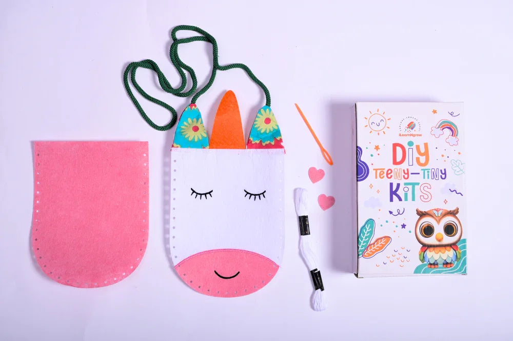 Teeny Tiny DIY Sew Your Own Unicorn Bag | Stitch & Create Kit for Kids | iLearnNGrow - Naivri