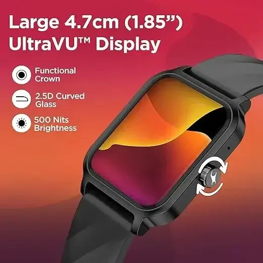 Titan Fastrack FS1 Smart Watch with 1.85'' UltraVU Display, Bluetooth Calling, AI Voice Assistant, IP68, 100+ Sports Modes, Auto Sport Recognition, Up to 5-Day Battery Life for Men & Women - Naivri