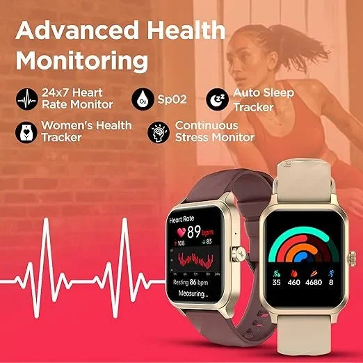 Titan Fastrack FS1 Smart Watch with 1.85'' UltraVU Display, Bluetooth Calling, AI Voice Assistant, IP68, 100+ Sports Modes, Auto Sport Recognition, Up to 5-Day Battery Life for Men & Women - Naivri