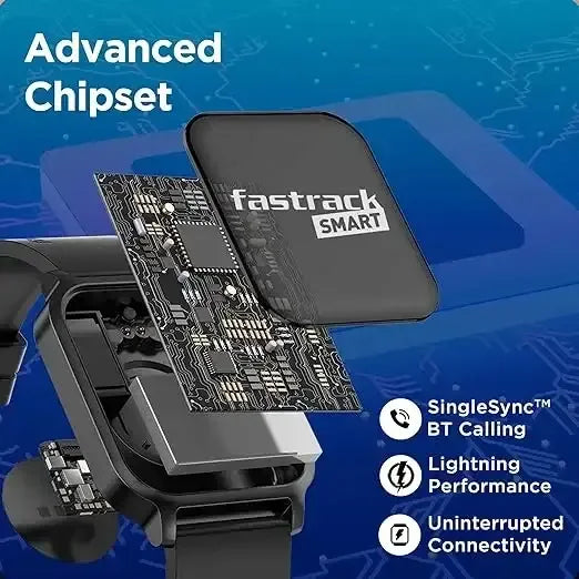 Titan Fastrack FS1 Smart Watch with 1.85'' UltraVU Display, Bluetooth Calling, AI Voice Assistant, IP68, 100+ Sports Modes, Auto Sport Recognition, Up to 5-Day Battery Life for Men & Women - Naivri