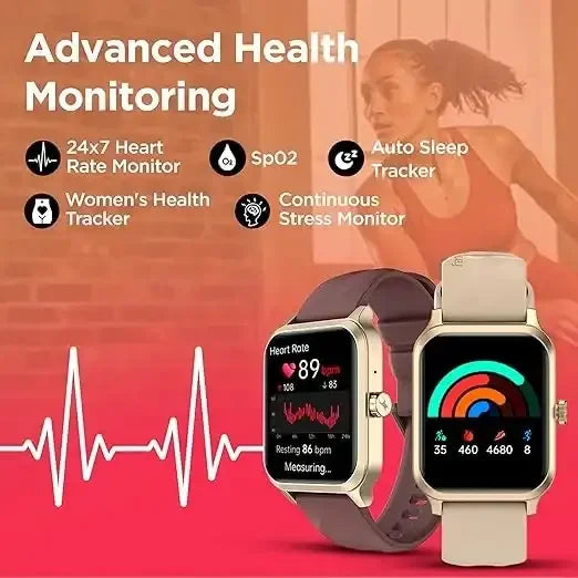 Titan Fastrack FS1 Smart Watch with 1.85'' UltraVU Display, Bluetooth Calling, AI Voice Assistant, IP68, 100+ Sports Modes, Auto Sport Recognition, Up to 5-Day Battery Life for Men & Women - Naivri