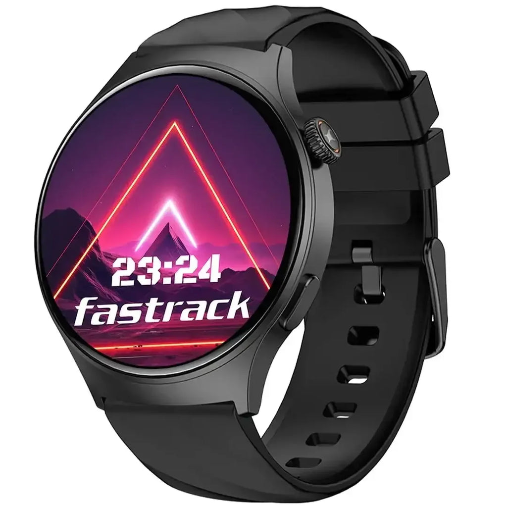 Titan Fastrack Jupiter Pro 1.43" AMOLED Round Smart Watch with Bluetooth Calling, AI Voice Assistant, SpO2, 100+ Sports Modes, IP68 & Fast Charging for Men & Women - Naivri