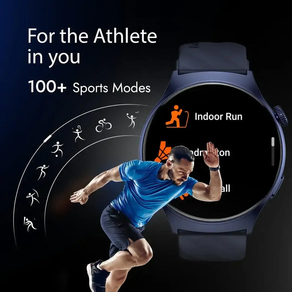 Titan Fastrack Jupiter Pro 1.43" AMOLED Round Smart Watch with Bluetooth Calling, AI Voice Assistant, SpO2, 100+ Sports Modes, IP68 & Fast Charging for Men & Women - Naivri