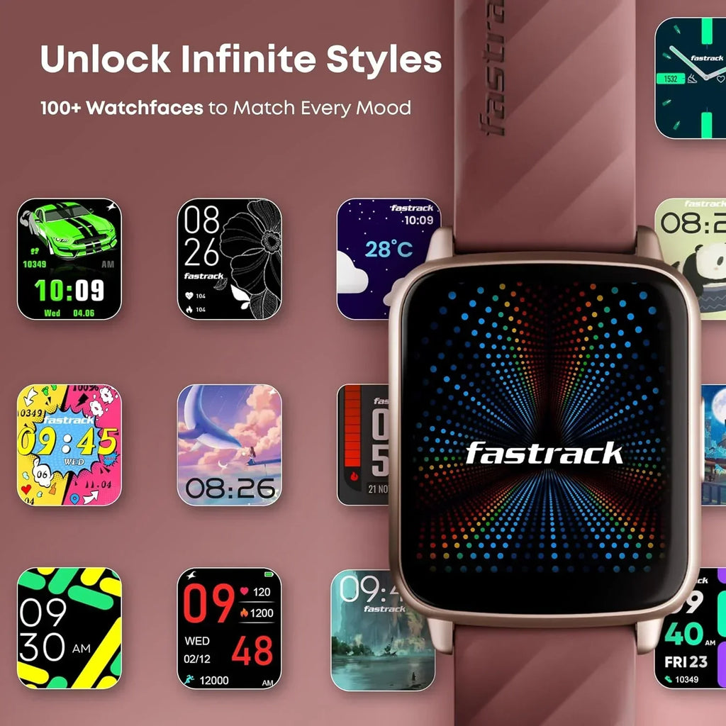 Titan Fastrack Volt S1 Smart Watch for Men and Women with 1.83" Display, Bluetooth Calling, 100+ Sports Modes, Heart Rate & SpO2 Tracker (Assorted Colours) - Naivri