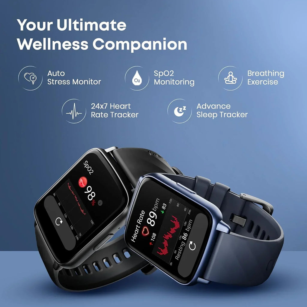 Titan Fastrack Volt S1 Smart Watch for Men and Women with 1.83" Display, Bluetooth Calling, 100+ Sports Modes, Heart Rate & SpO2 Tracker (Assorted Colours) - Naivri