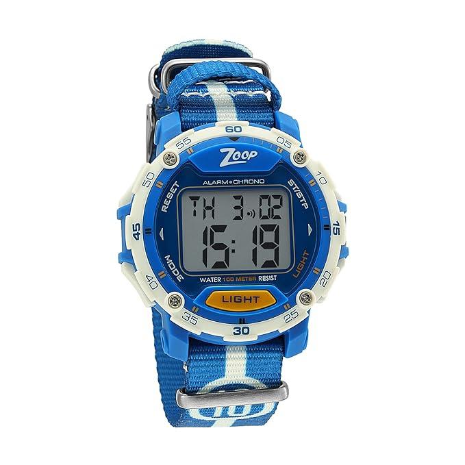 Titan Zoop Nylon Digital Watch for Kids Blue | NR16023PP03 - Naivri