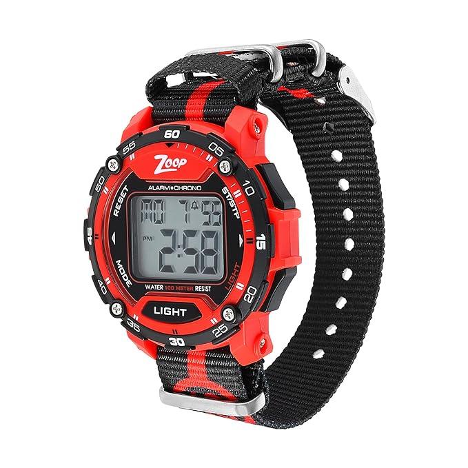 Titan Zoop Nylon Digital Watch for Kids Red | NR16023PP01 - Naivri