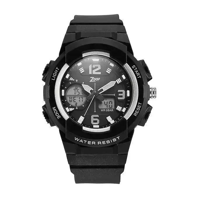 Titan Zoop Quartz Analog Digital Black Dial Plastic Strap Watch for Kids | NR26026PP02W - Naivri