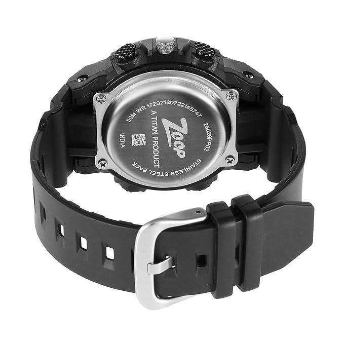 Titan Zoop Quartz Analog Digital Black Dial Plastic Strap Watch for Kids | NR26026PP02W - Naivri