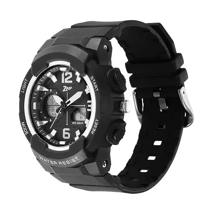 Titan Zoop Quartz Analog Digital Black Dial Plastic Strap Watch for Kids | NR26026PP02W - Naivri