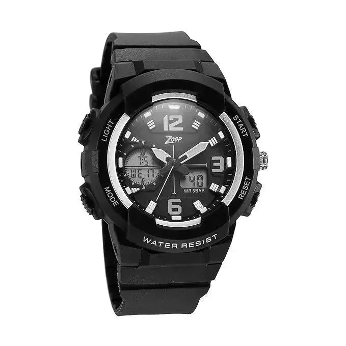 Titan Zoop Quartz Analog Digital Black Dial Plastic Strap Watch for Kids | NR26026PP02W - Naivri