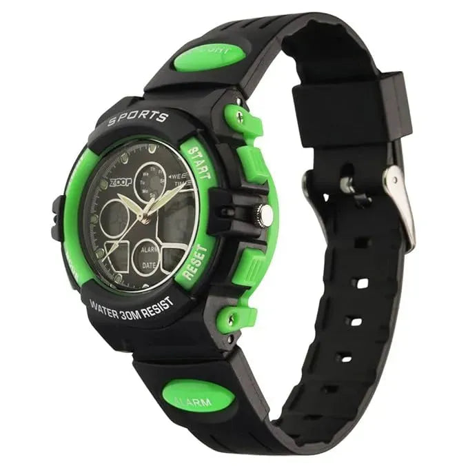 Titan Zoop Quartz Analog Digital Green Dial Plastic Strap Watch for Kids | 16033PP03W - Naivri