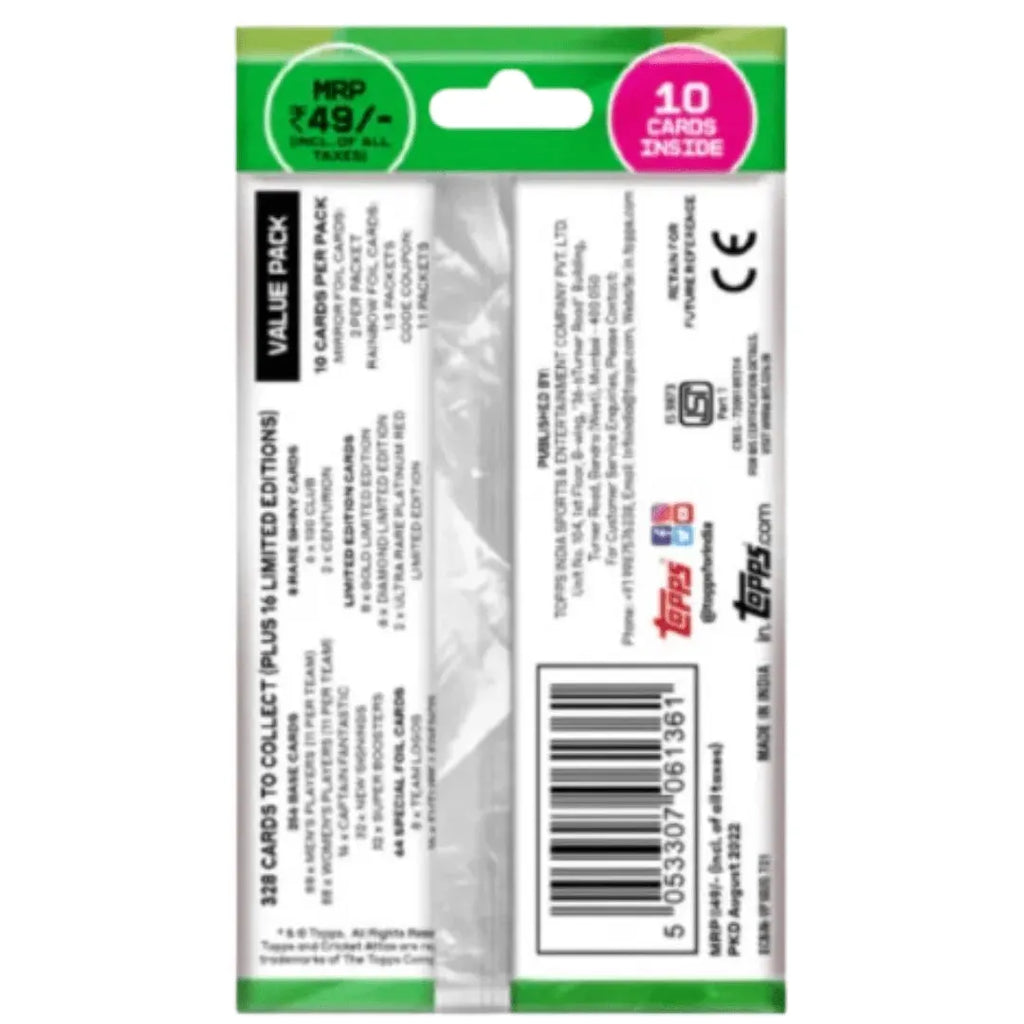 Topps Cricket Attax Hundred 2022 Value Pack – Play, Collect & Win! - Naivri