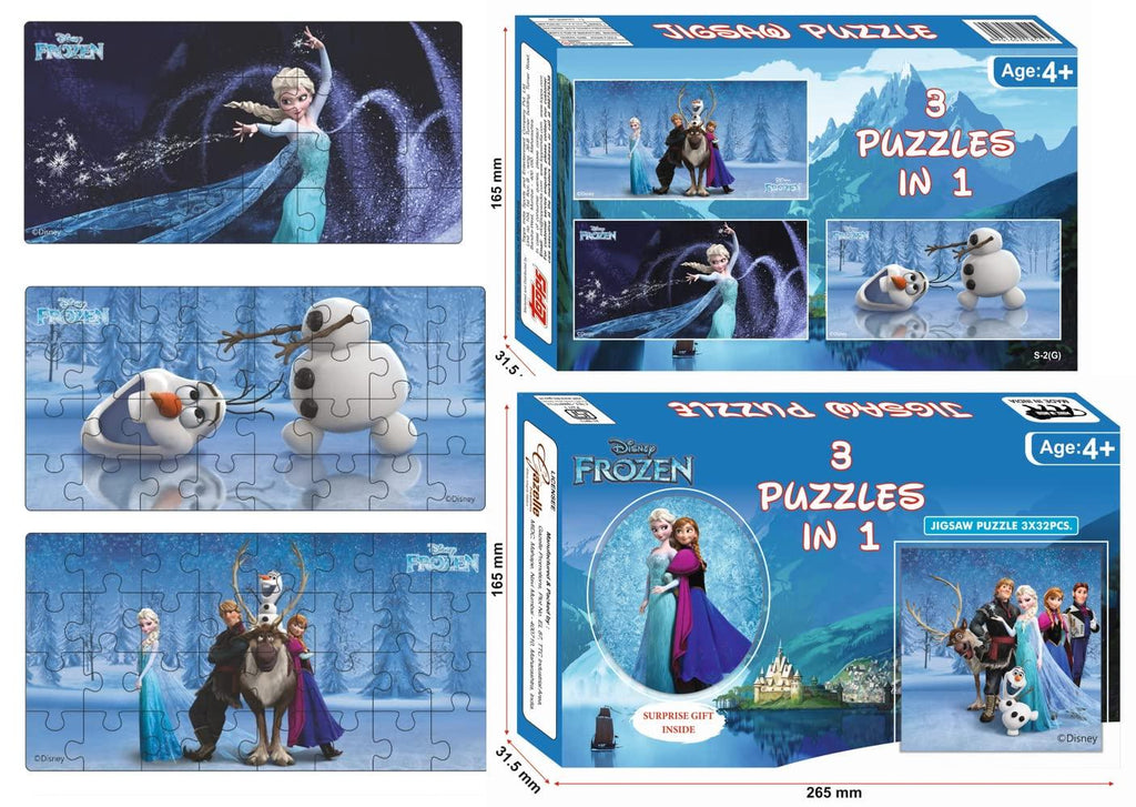 Topps Jigsaw Puzzle Frozen 3 in 1 - Naivri