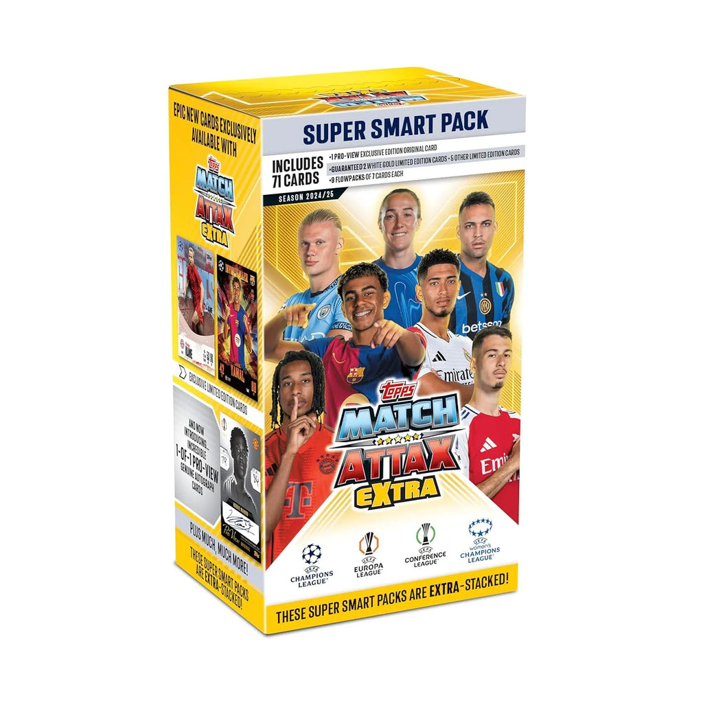 Topps Match Attax Extra 2025 Super Smart Pack – UCL & WUCL Trading Cards - Naivri