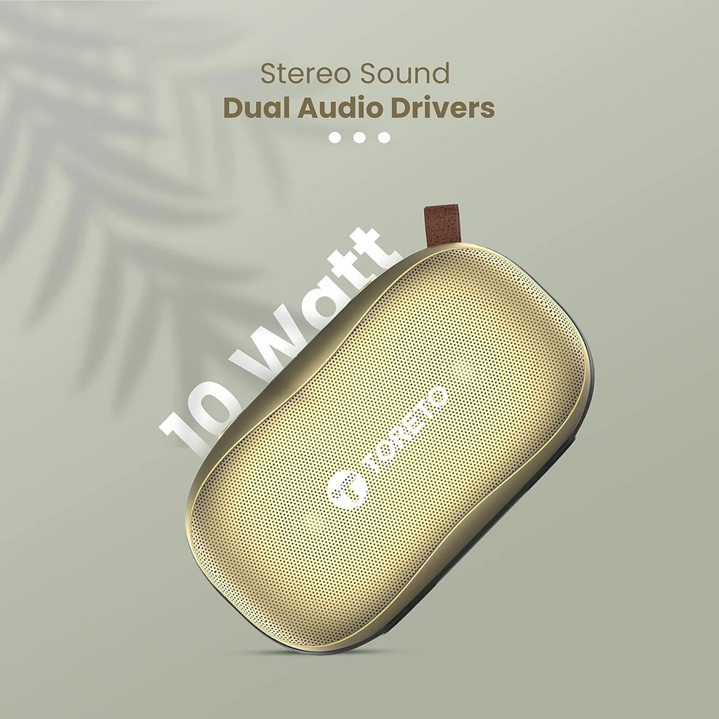 Toreto Bang Pro 10W Wireless Bluetooth Speaker - Golden - Naivri